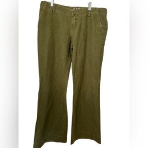The Hempest by Nibus Clothing Low Rise Flare Olive Pants